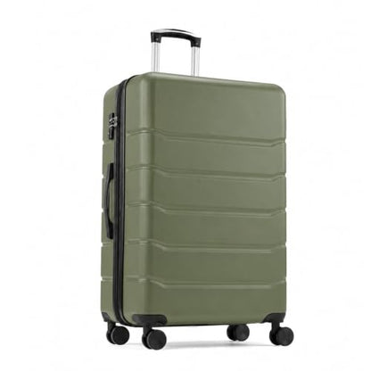 Simple Deluxe 28 Inch Expandable Hardside Carry On with Spinner Wheels & TSA Lock, ABS Hard Shell Lightweight Rolling Luggage Suitcase, Olive Green - color: Olive Green-C, size: 28 inch