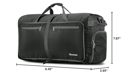 Gonex Foldable Travel Duffle Bag, Lightweight with Shoe Compartment - color: Gray, size: 40L