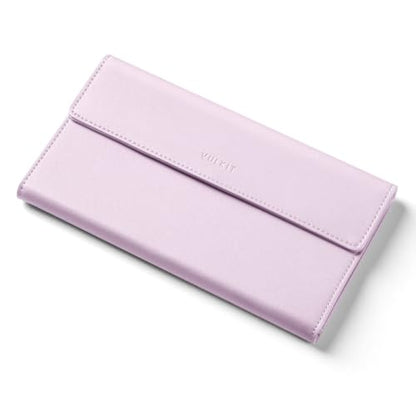 VULKIT Cash Envelope Wallet for Women, Money Wallet Organizer for Cash, 3 Bill & Receipt Compartments, 3 Card & Coin Holders, Dusty Lilac - color: Dusty Lilac