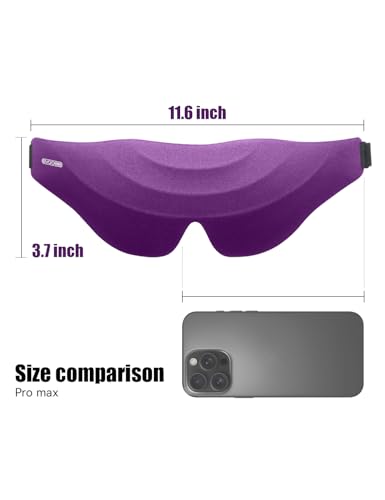 Sleep Eye Mask for Men Women, EVA BELLE Light Blocking Sleeping Mask for Side Sleeper, 3D Contoured Cup Night Blindfold, Lash Extensions 3D Sleeping Mask with Adjustable Strap for Travel, Night & Nap - color: 02-purple