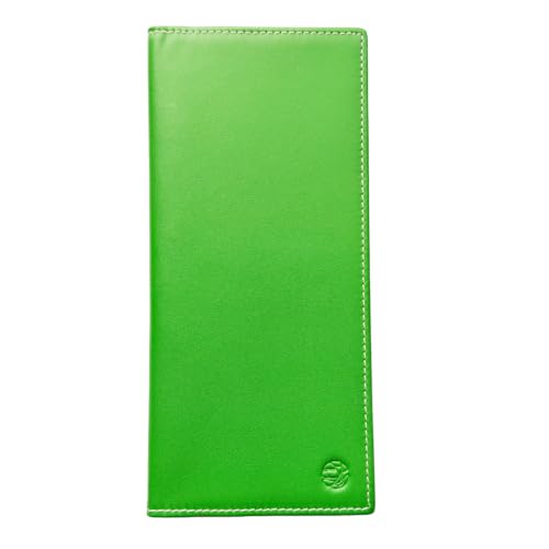 RFID Blocking Slim Minimalist Long Travel Wallet Genuine Leather Passport Holder Travel Cover (Green), Ckhzt - color: Green