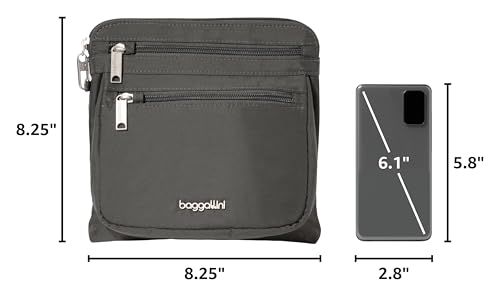 Baggallini Securtex Anti-Theft Large Crossbody - color: Charcoal