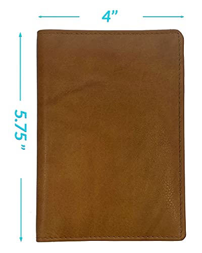 Personalized Monogrammed Antique Saddle Leather RFID Passport Wallet - color: Antique Saddle, style: Minimalist