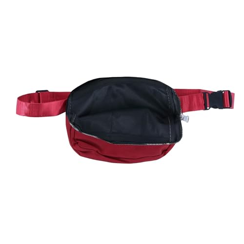 CTM Nylon Rectangle Belt Bag, Burgundy - color: Burgundy