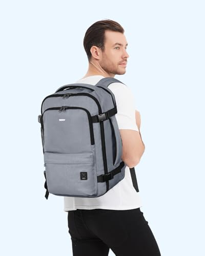 WANDF Personal Item Travel Bag 17x10x9, Carry On Laptop Backpack (Grey) - color: A-grey, size: 17x10x9