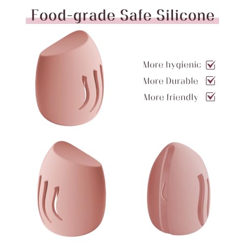 Silicone Makeup Sponge Holder,Fit All Sponges,Double-Sided Breathable(Pink - color: Pink*1
