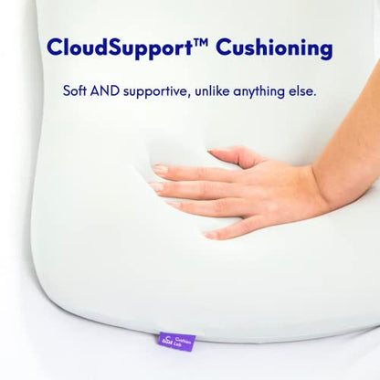 C CUSHION LAB Deep Sleep Pillow, Patented Ergonomic Contour Design for Side & Back Sleepers, Orthopedic Cervical Shape Gently Cradles Head & Provides Neck Support & Shoulder Pain Relief - Calm Grey