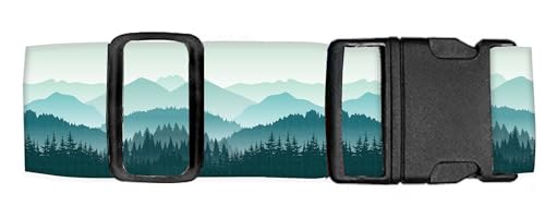 Luggage Straps for Suitcases Travel Belt Accessories, Cute Suitcase Strap, Adjustable Luggage Belt Strap, Heavy Duty with Quick-Release Buckle Luggage Strap Beautiful Green Mountain - color: Beautiful Green Mountain