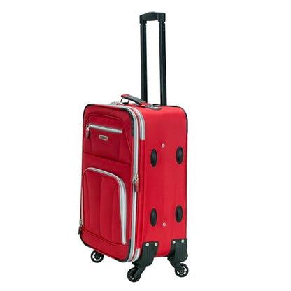 Rockland Pasadena Expandable Spinner Carry-on 19", Red - color: Red
