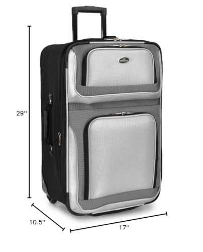 U.S. Traveler New Yorker Lightweight Expandable Rolling Luggage, Gray, 4-Piece Set - color: Gray, size: 4-Piece Set (15/21/25/29)