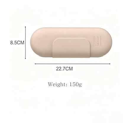 Soft Silicone Travel Makeup Brush Holder(Khaki) - color: Khaki