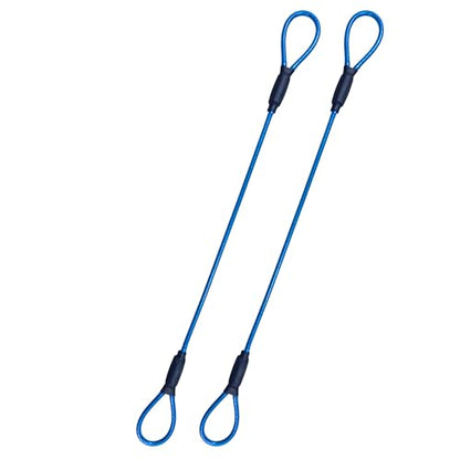 3.3mm Steel Wire Rope Outdoor Travel Security Cable Lock,Braided Steel Coated Safety Cable Luggage Lock,Safety Cable Wire Rope Chain Lock Double Loop Lightweight (Blue, 24in/2Pcs) - color: Blue, size: 24in/2Pcs