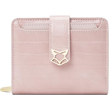FOXLOVER Small Wallet for Women RFID Blocking Bifold Slim Credit Card Case - color: 03-pink