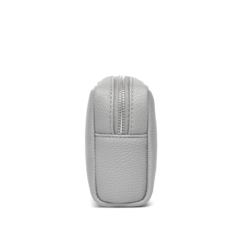 Makeup Bag for Purse Travel Cosmetic Bag (PU Shark Gray) - color: Shark Gray