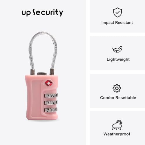 TSA Locks for Luggage Suitcase Luggage Locks TSA Approved, Pink - color: Black+Pink