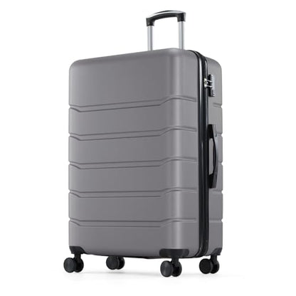 Sweetcrispy 24 Inch Checked Luggage, Suitcase with Spinner Wheels - color: Dark Grey, size: 24 Inch