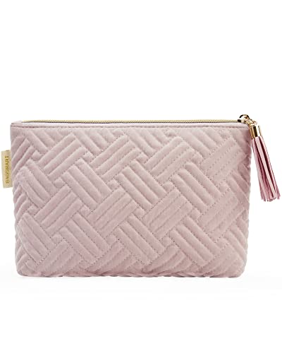 BAGSMART Small Makeup Bag for Women, Zipper Cosmetic Pouch for Purse - color: Ⅰ-Pink-1 pcs