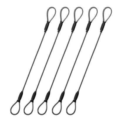 3.3mm Steel Wire Rope Outdoor Travel Security Cable Lock,Braided Steel Coated Safety Cable Luggage Lock,Safety Cable Wire Rope Chain Lock Double Loop Lightweight (Black, 12in/5Pcs) - color: Black, size: 12in/5Pcs