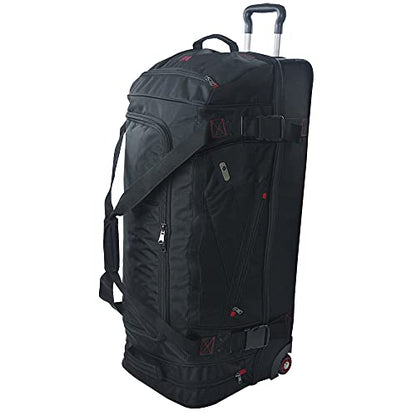 ful 롤링 더플 여행용 수하물 가방, 바퀴 포함, 블랙, 91.4cm(36인치)