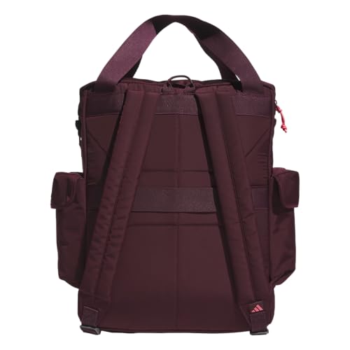 adidas Saturday Tote Backpack 23L - color: Maroon/Pure Turbo Pink/2