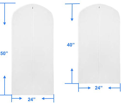 Simple Houseware 40-Inch Translucent Garment Bags with Zipper, 5 Pack - size: 5 Pack - 40" 50"