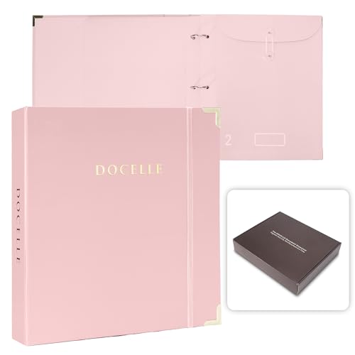 Important Document Organizer – Emergency File Folder Protect Your Family’s Legacy with 3-Ring and Label Pockets, Perfect for Home Office Filing and Gift Giving on Special Occasions - color: Pink