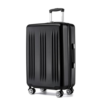Kono 28 Inch Large Checked Luggage with Spinner Wheels Expandable TSA Lock - color: Black, size: 28"