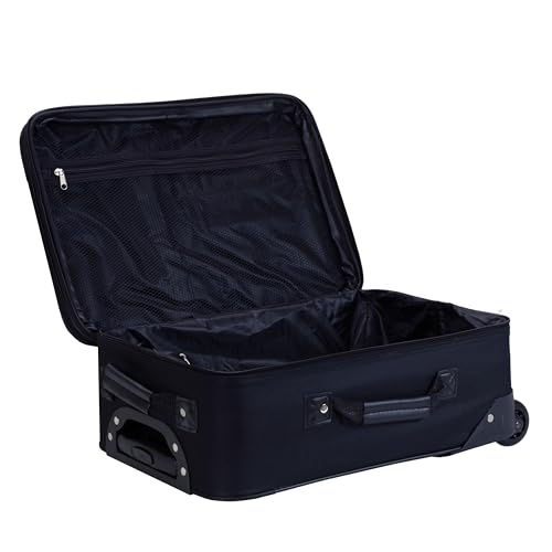 Rockland Fashion Softside Upright Luggage Set, Expandable, Black, 2-Piece (14/19) - color: Black, size: 2 Piece (19"/14" Tote)