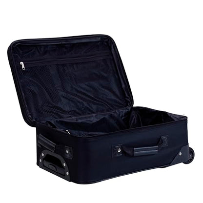 Rockland Fashion Softside Upright Luggage Set, Expandable, Black, 2-Piece (14/19) - color: Black, size: 2 Piece (19"/14" Tote)