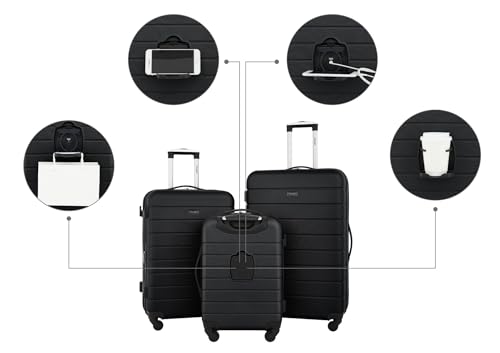 Wrangler Smart Spinner Hardside Luggage, 3 Piece Set, Black - color: Black, size: 3 Piece Set