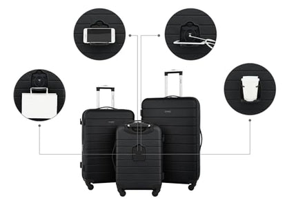 Wrangler Smart Spinner Hardside Luggage, 22-Inch Carry-On, Black - color: Black, size: Carry-On Only