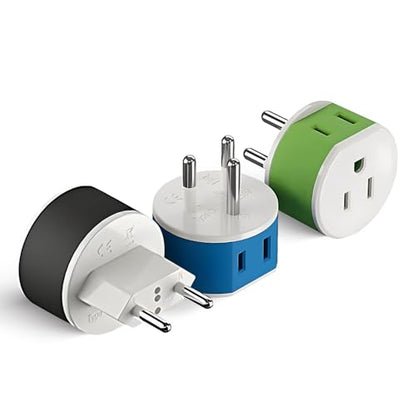 OREI Thailand Power Plug Adapter with 2 USA Inputs - Travel 3 Pack - 2 x Type O, 1 x Type C (US-18) Safe Grounded Use with Cell Phones, Laptop, Camera Chargers, CPAP, and More - style: Type O -Thailand