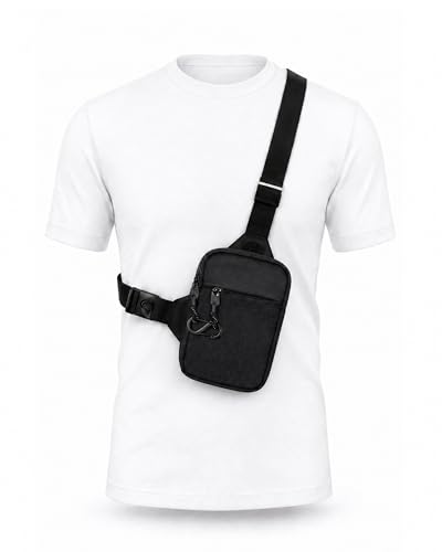 Peicees Sling Bag for Men Small Crossbody Bag Anti Theft Pack, Mini Black - size: Mini