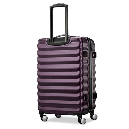 Samsonite Hard-Sided 24-Inch Lightweight Checked Medium Expandable Element Suitcase: Durable, 360° Spinner Wheels, Adjustable Telescopic Handle, TSA-Approved Lock - Dusk Purple - color: Dusk Purple, size: 24-Inch Checked-Medium