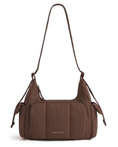 BAGSMART Crossbody Hobo Bags for Women, Small Puffer Everyday Purse - color: Coffee Brown