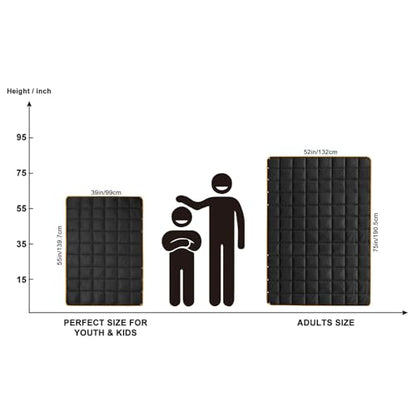 Mini Camping Blanket Lightweight Puffy Camp Blanket - color: Black, size: 39x55"