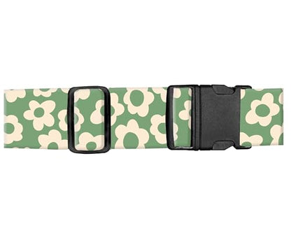 Luggage Straps for Suitcases, Adjustable Travel Belt, Durable Wide Luggage Strap, Cute Suitcase Strap Identifiers with Buckle, Bag Straps for Luggage, Grey Cute Flowers - color: Grey Cute Flowers