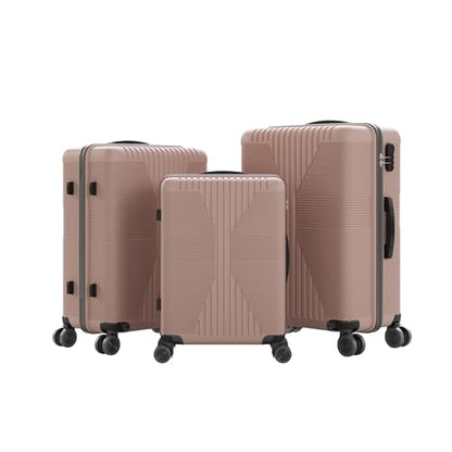 Karl home PP Hard Case Luggage Sets 3 Piece, Black, 20"/24"/28" - color: Rose Gold, size: 3 Piece Set (20in/24in/28in)