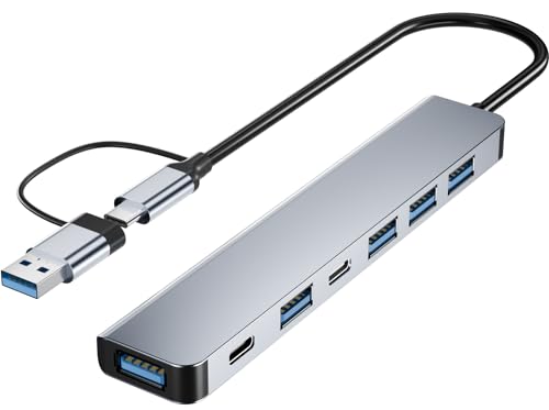 BERLAT 7-in-1 USB C Hub Aluminum USB 3.0 for MacBook PC iPad