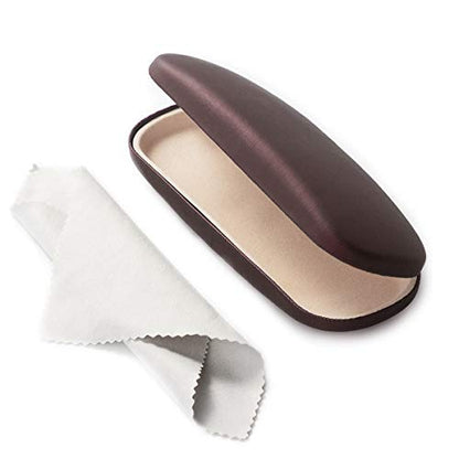 RayLove Unisex Hard Shell Eyeglasses Cases, Protective Case For Glasses - color: Brown