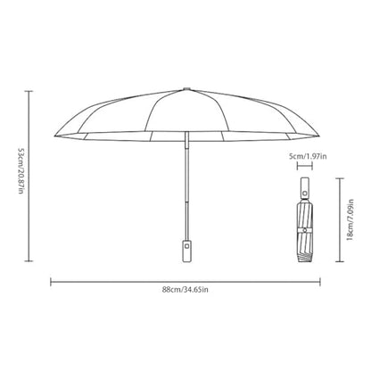 Five Fold Umbrella with Hard Shell Case Compact Travel Size UPF 50+ Manual Folding Rain Sun Umbrella Lightweight for Bag - color: wine red