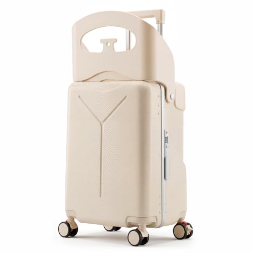 20" Ride-On Suitcase with Seat for Kids & Adults - color: Beige