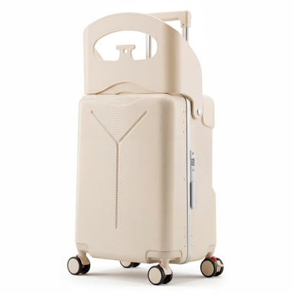 20" Ride-On Suitcase with Seat for Kids & Adults - color: Beige