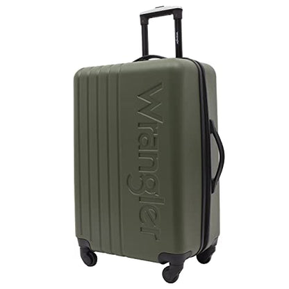 Wrangler Quest Luggage Set, Olive Green, 3 Piece Set (30"/26"/22") - color: Olive Green, size: 3 Piece Set (28"/24"/20")