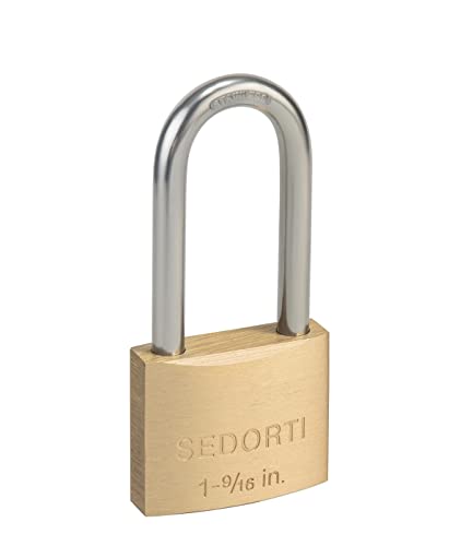 SEDORTI Weatherproof Padlock with Stainless Steel 304 Long Shackle and Solid Brass Body, 1-9/16 in. Wide, 8 Padlocks Keyed Alike, Marine Grade Rustproof Lock for Outdoors Use YNBSP840 - color: YNBSP840