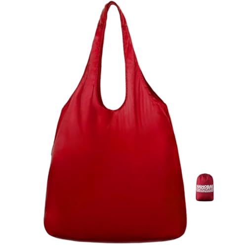 Nanobag Standard 19L Tote Foldable Packable Reusable Grocery Shopping Bag - color: Burgundy