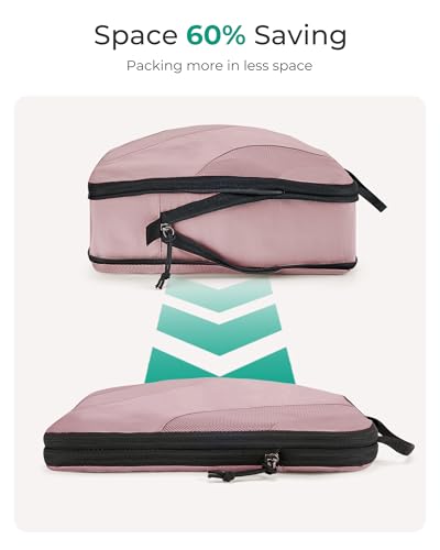 BAGSMART Compression Packing Cubes for Travel - color: Mist Purple, size: Set of 6