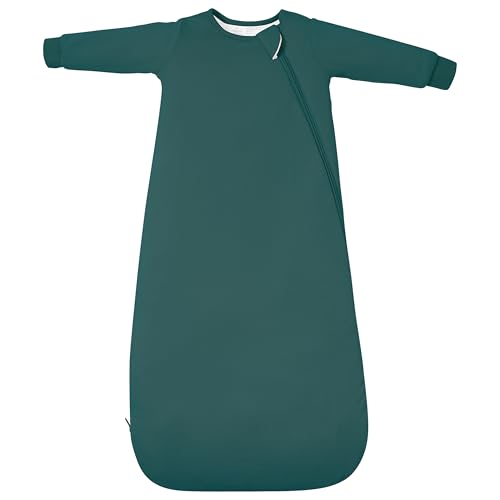 1.0 TOG Long Sleeve Sleep Sack, Baby Wearable Blanket 2-Way Zipper - color: Emerald, size: 6-18 Months