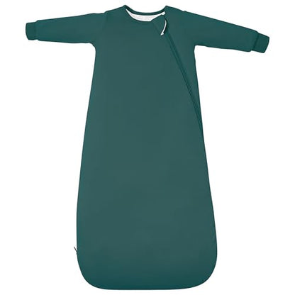 1.0 TOG Long Sleeve Sleep Sack, Baby Wearable Blanket 2-Way Zipper - color: Emerald, size: 6-18 Months