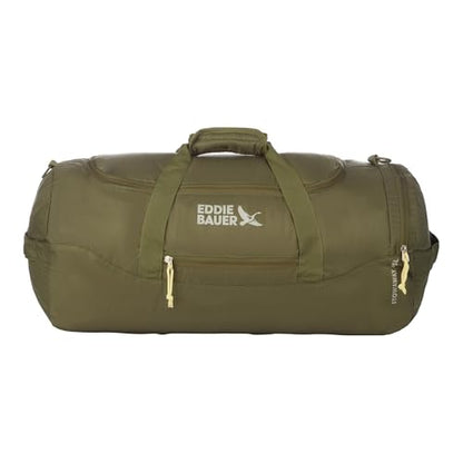 Eddie Bauer Stowaway Packable Duffel Bag | Travel | Foldable | Lightweight | Durable | Ripstop Polyester, 45L, Irish Moss | Lightweight Durable Ripstop Polyester, Packs Flat When Not in Use, Roomy Travel Duffel for Trips and Gym Use - color: Irish Green